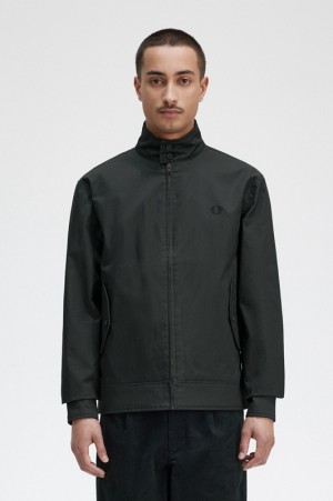 Fred Perry Waxed Cotton Men's Jackets Green | QAE-807196