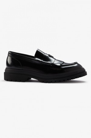 Fred Perry Women's Loafers Black | MOW-903648