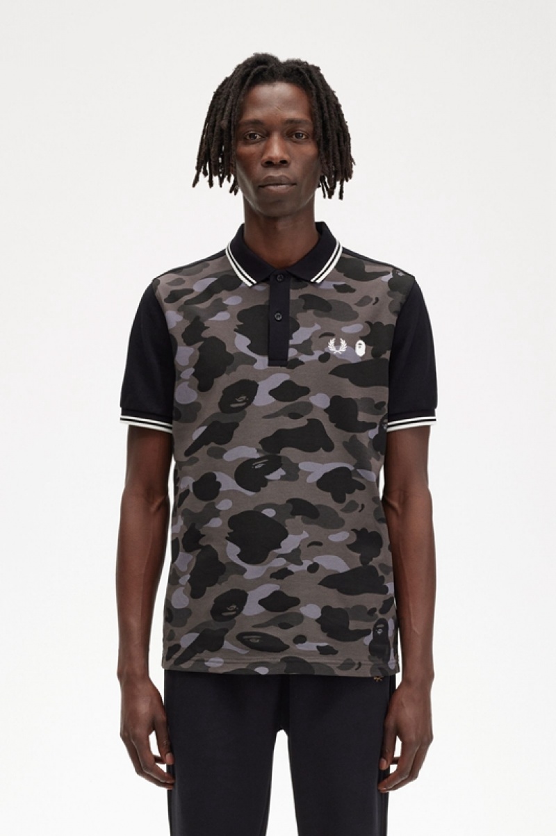 Fred Perry A Bathing Ape® Men's Shirts Black | SJV-574083