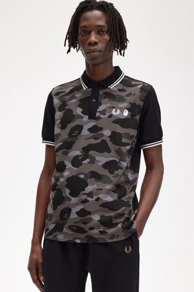 Fred Perry A Bathing Ape® Men's Shirts Black | SJV-574083