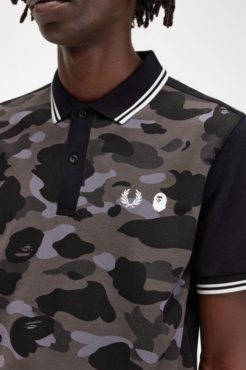 Fred Perry A Bathing Ape® Men's Shirts Black | SJV-574083