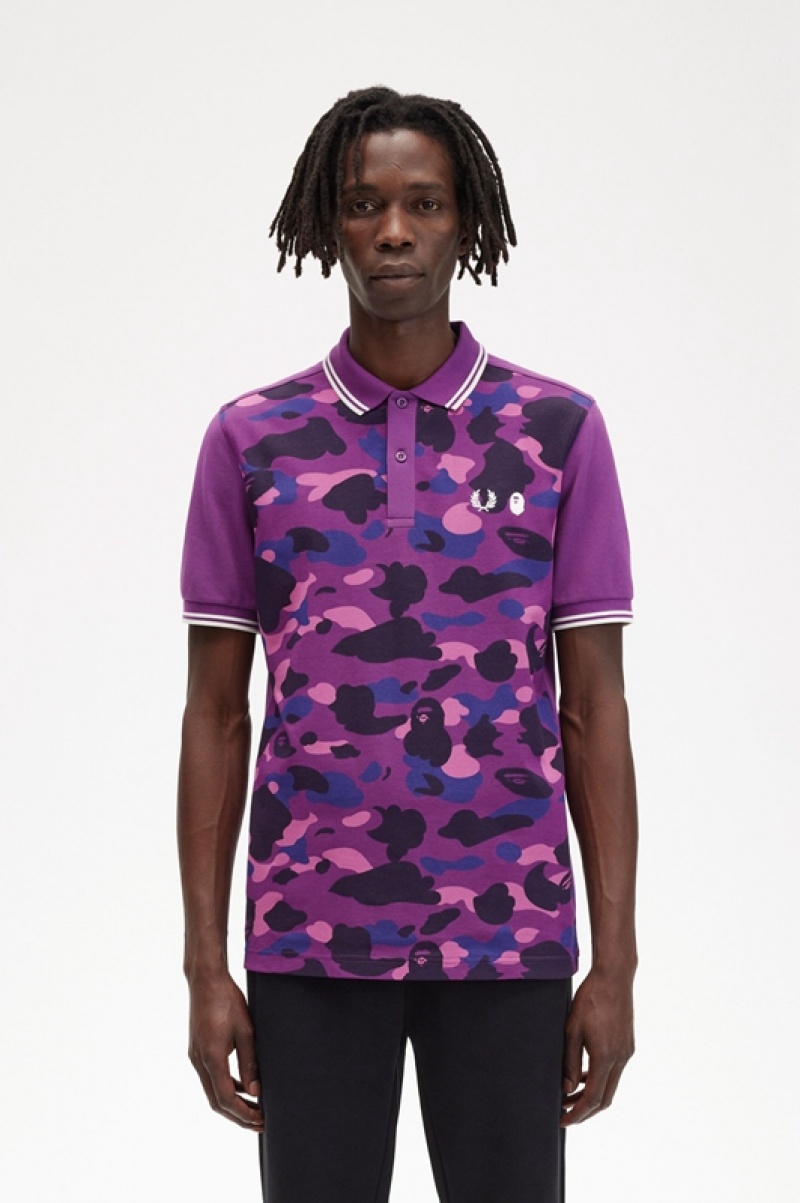 Fred Perry A Bathing Ape® Men's Shirts Blue | FVU-384729