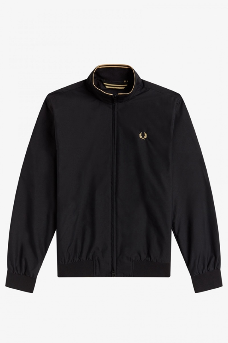 Fred Perry Brentham Men's Jackets Black | HTJ-278139