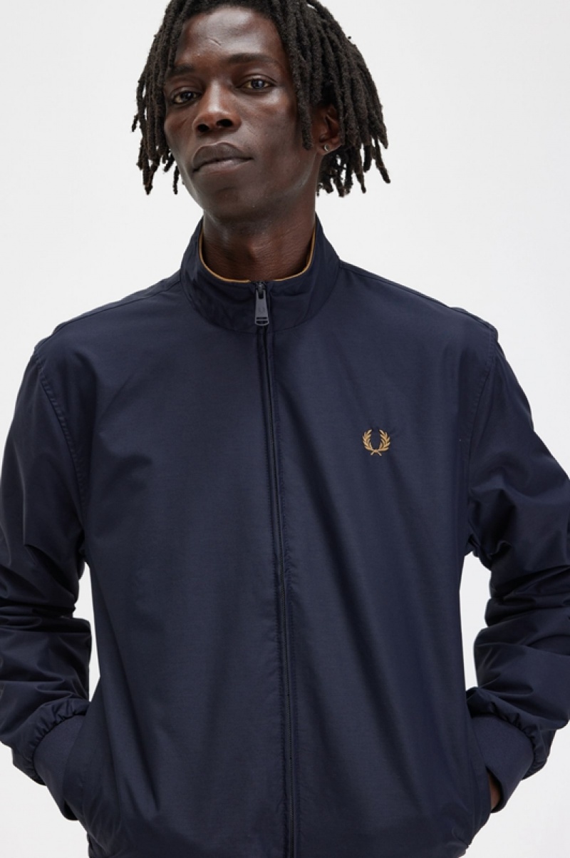 Fred Perry Brentham Men's Jackets Navy | WNJ-358274