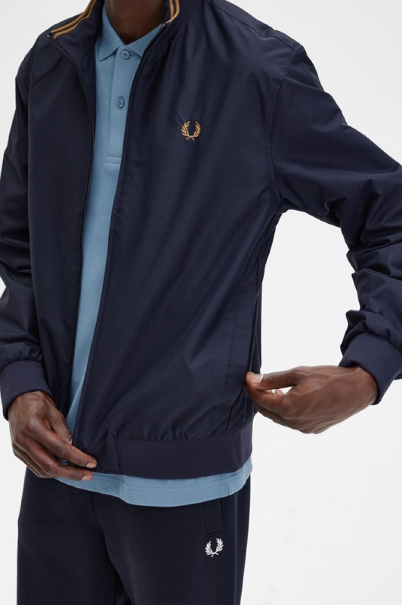 Fred Perry Brentham Men's Jackets Navy | WNJ-358274