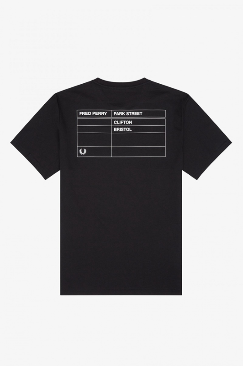 Fred Perry Bristol Ringer Men's T Shirts Black | UZW-184562