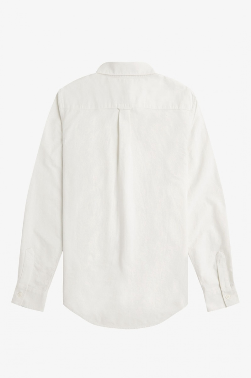 Fred Perry Button-Down Women's Shirts White | DVL-315278