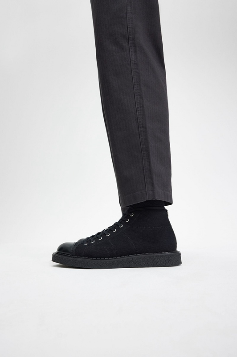 Fred Perry Canvas Men's Boots Black | YDW-051692