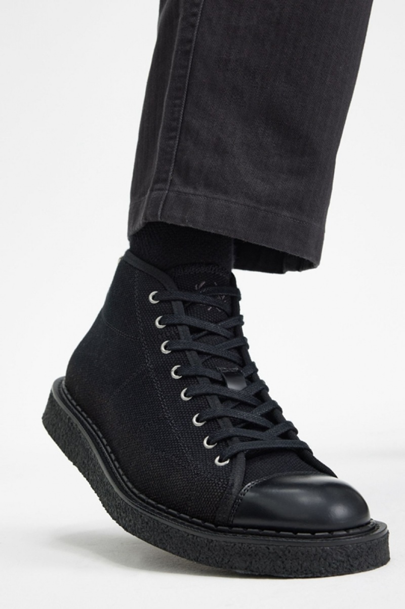 Fred Perry Canvas Men's Boots Black | YDW-051692