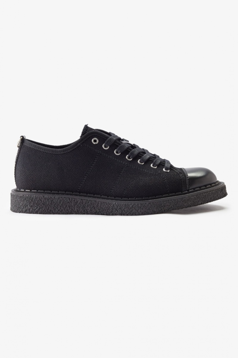 Fred Perry Canvas Men\'s Monkey Shoes Black | ZLF-384071