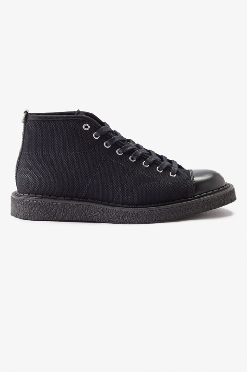 Fred Perry Canvas Women\'s Boots Black | KQZ-892465