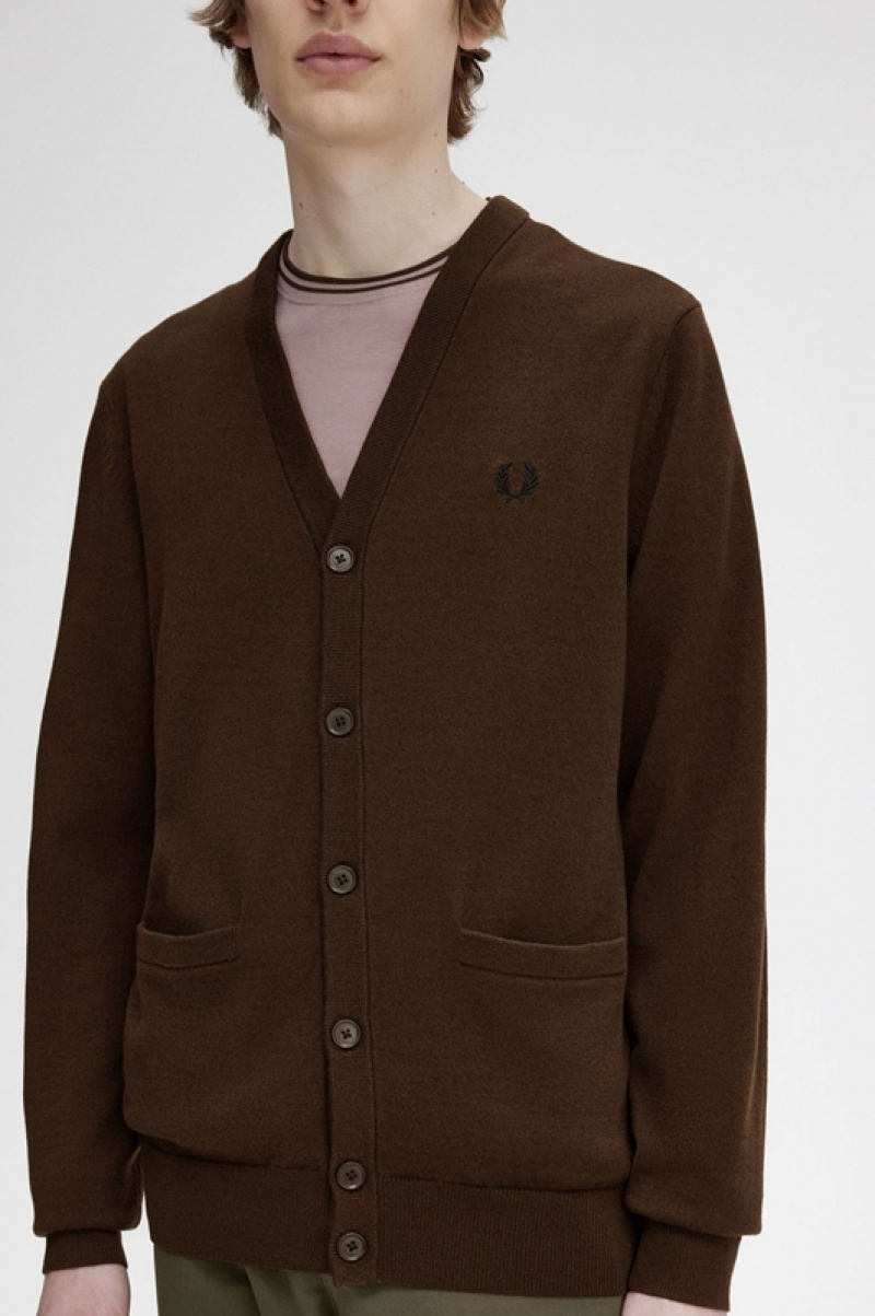 Fred Perry Classic Men's Cardigan Brown | VJT-569213