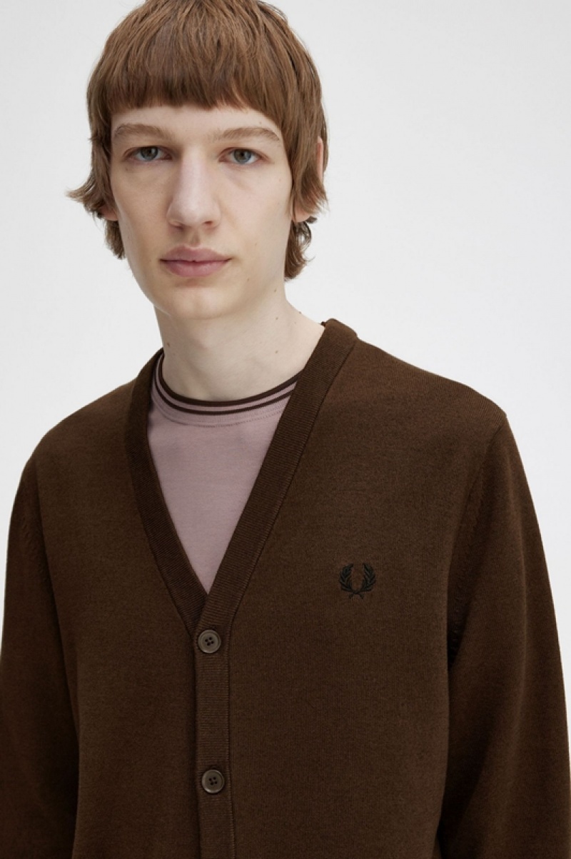 Fred Perry Classic Men's Cardigan Brown | VJT-569213