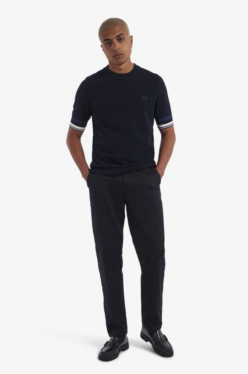 Fred Perry Classic Men's Pants Navy | HOX-504173