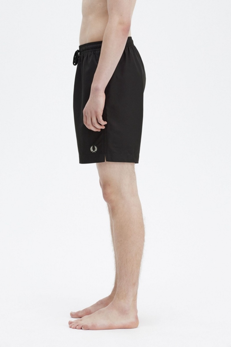 Fred Perry Classic Men's Shorts Black | EYW-745062