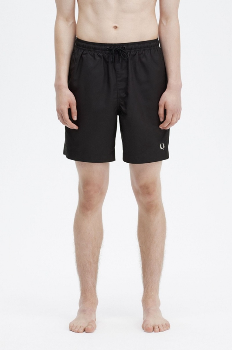 Fred Perry Classic Men\'s Shorts Black | EYW-745062