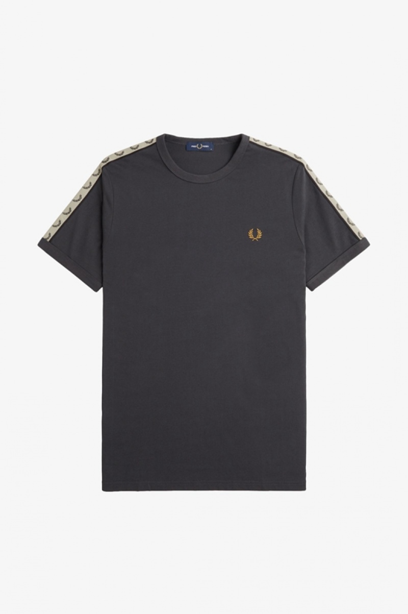 Fred Perry Contrast Tape Ringer Men's T Shirts Grey | KRC-849512