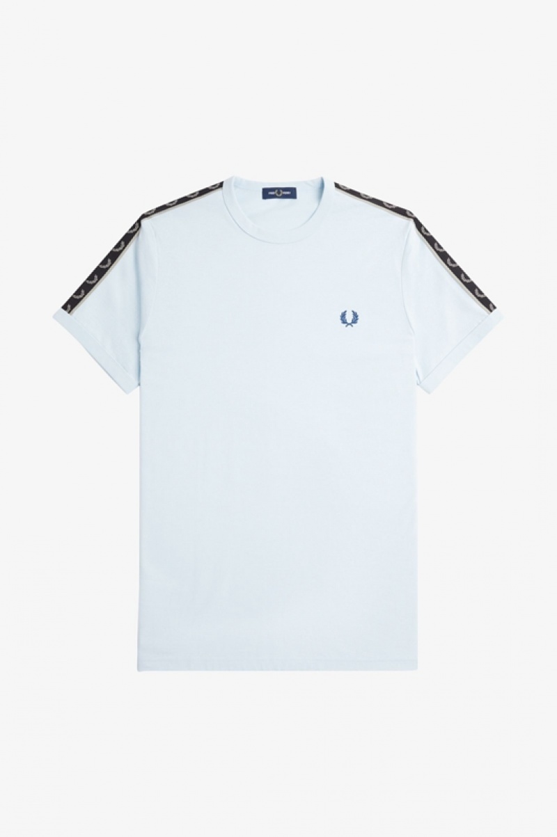 Fred Perry Contrast Tape Ringer Men's T Shirts Grey | ZYK-325487