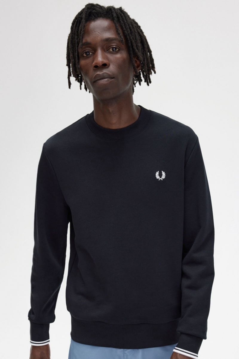 Fred Perry Crew Neck Men's Pants Black | UKY-460193