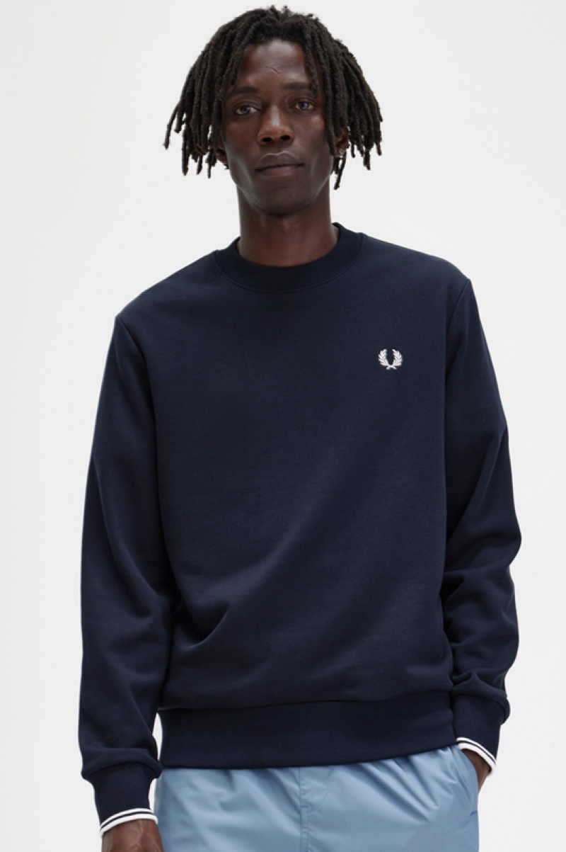 Fred Perry Crew Neck Men's Pants Navy | AYG-671029