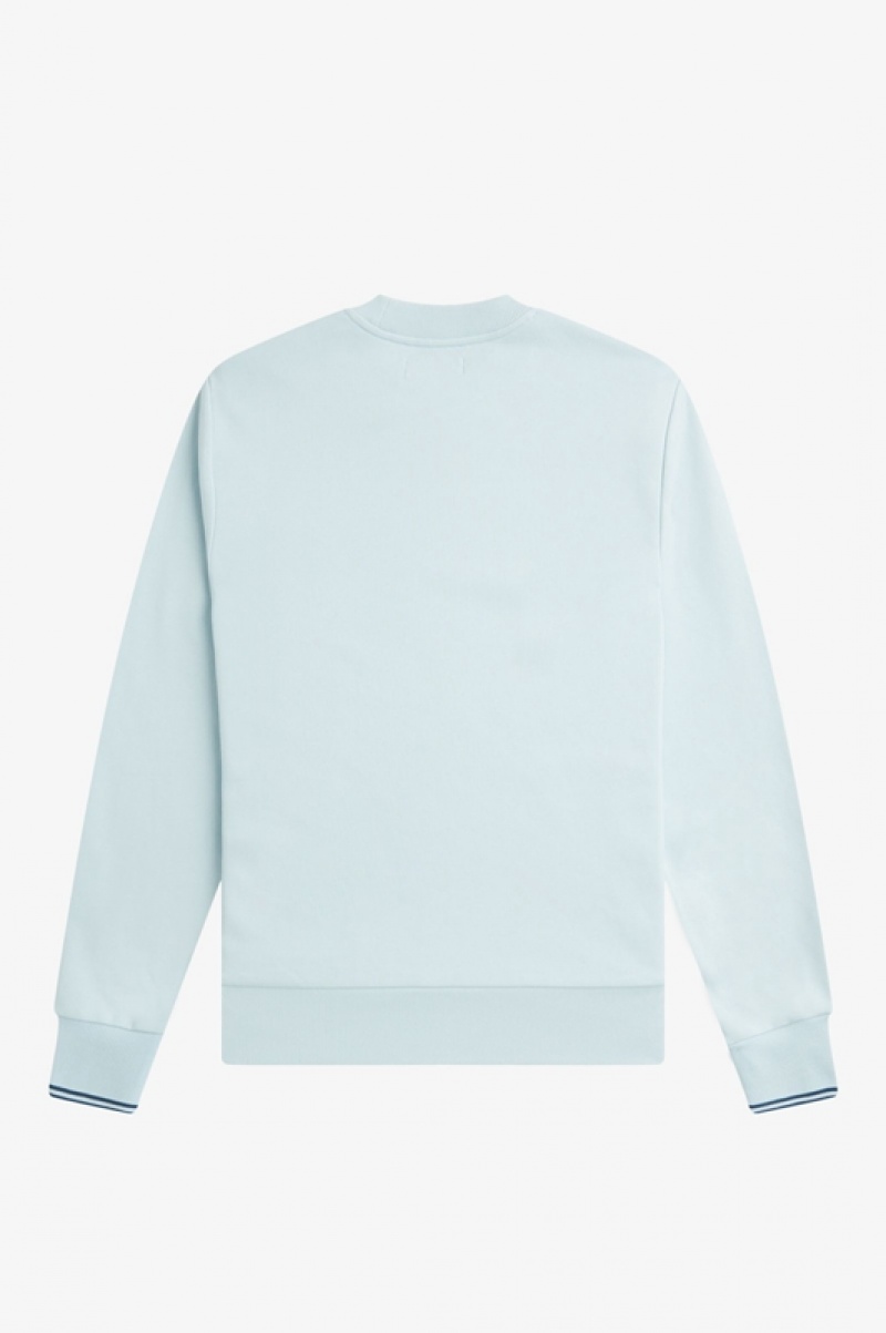 Fred Perry Crew Neck Men's Sweatshirts Blue | TRE-903628