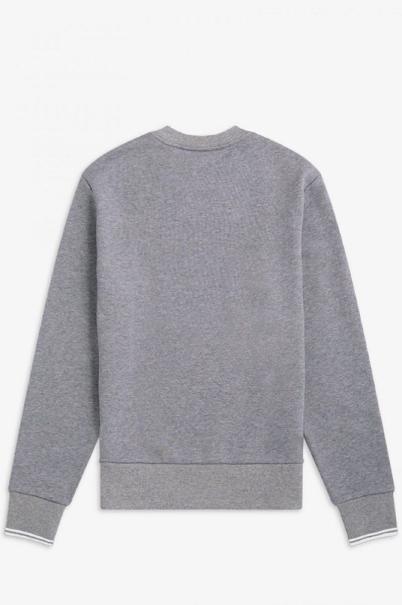 Fred Perry Crew Neck Men's Sweatshirts Grey | GVE-965302