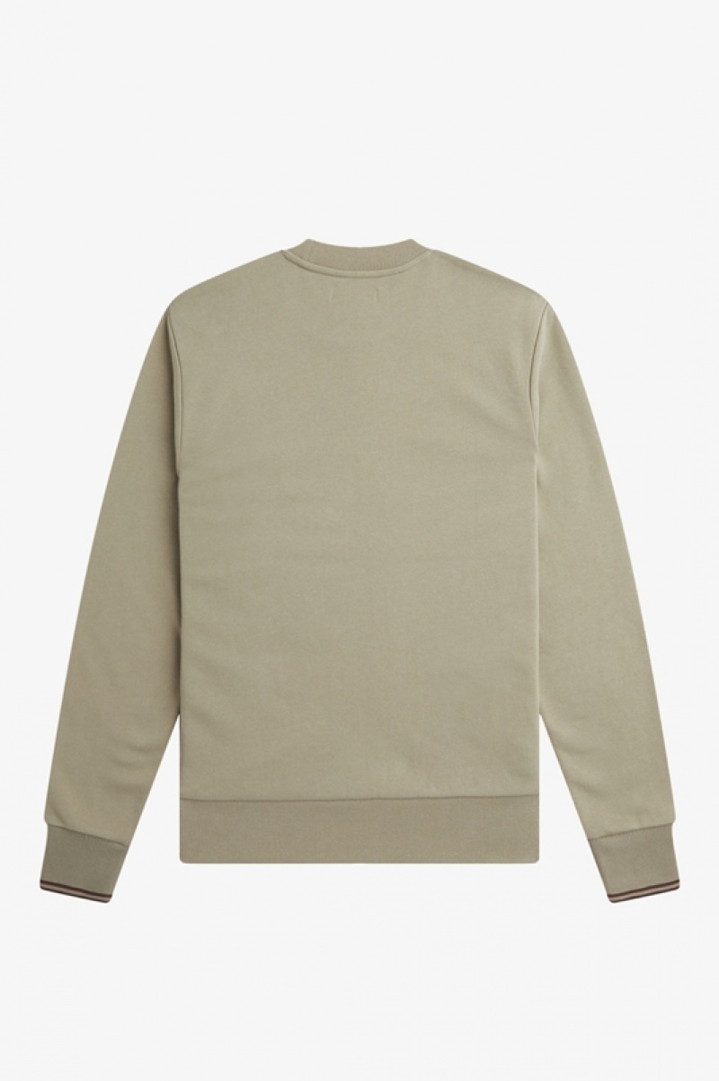 Fred Perry Crew Neck Men's Sweatshirts Grey | CEQ-921763