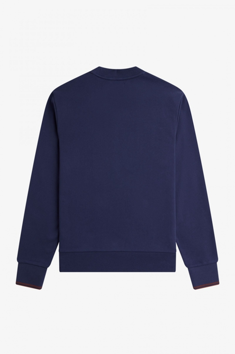 Fred Perry Crew Neck Men's Sweatshirts Navy | UCX-043651