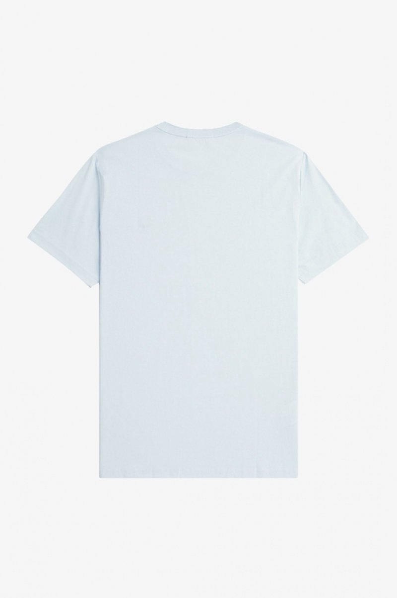 Fred Perry Crew Neck Men's T Shirts Blue | HPV-834159