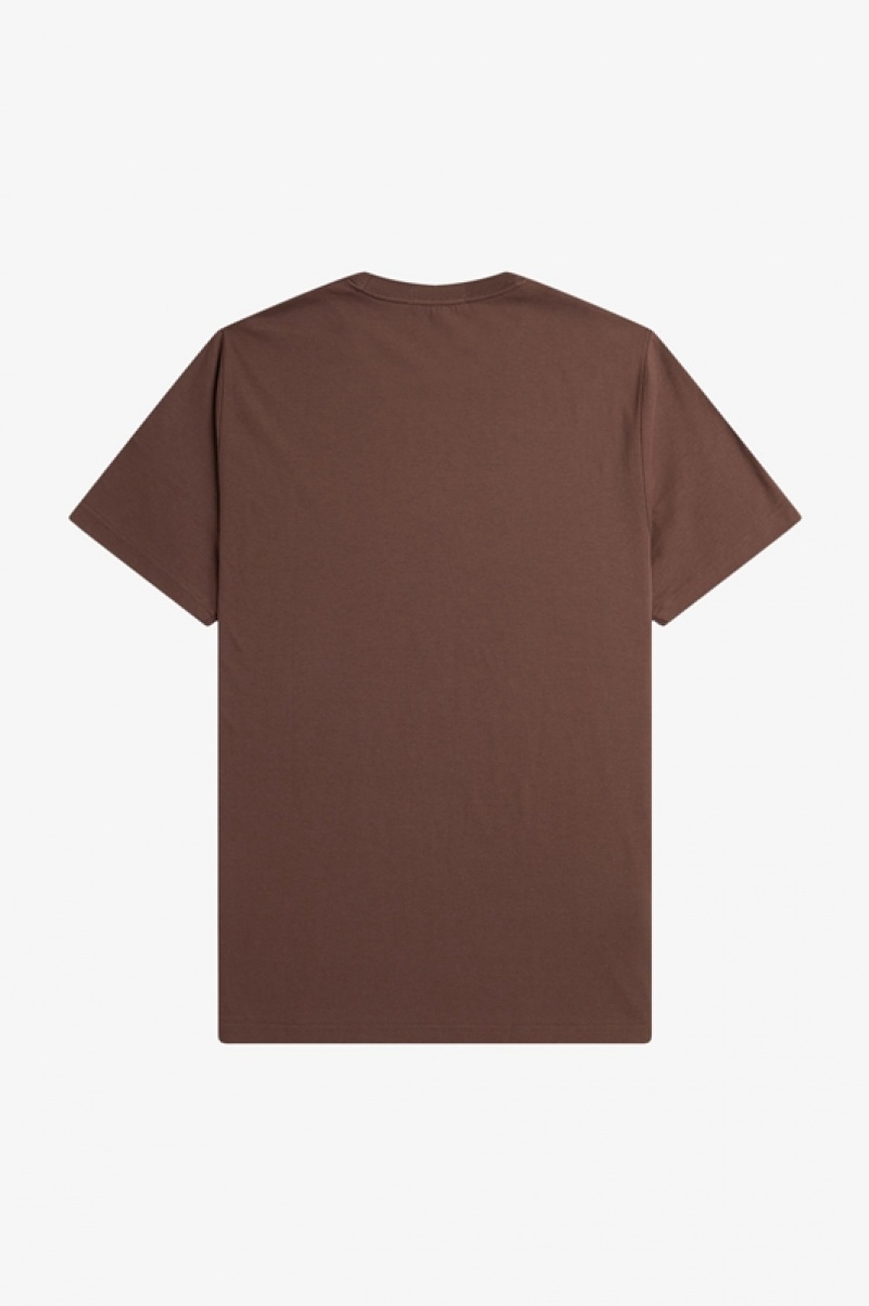 Fred Perry Crew Neck Men's T Shirts Chocolate | DMP-439617