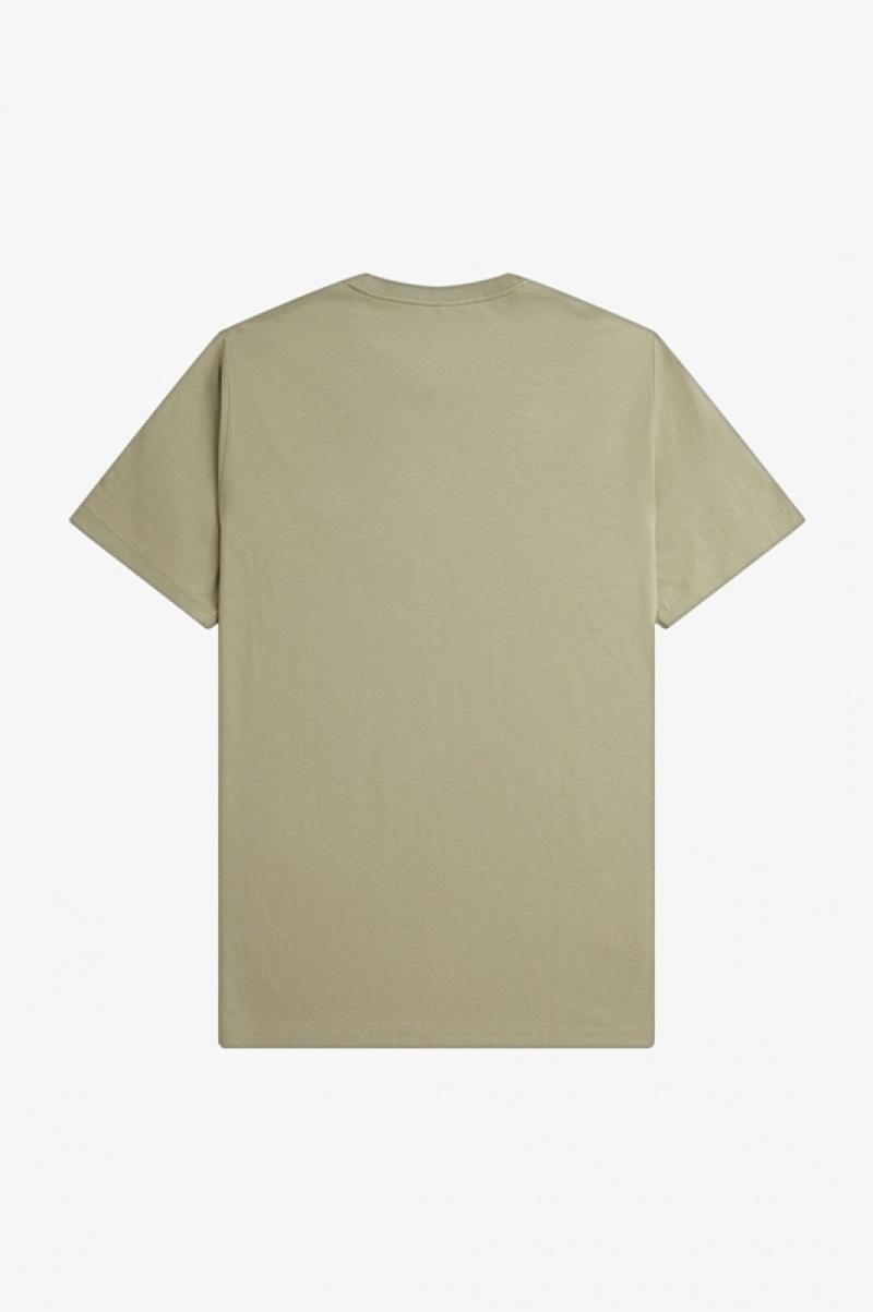 Fred Perry Crew Neck Men's T Shirts Green | HTU-036745