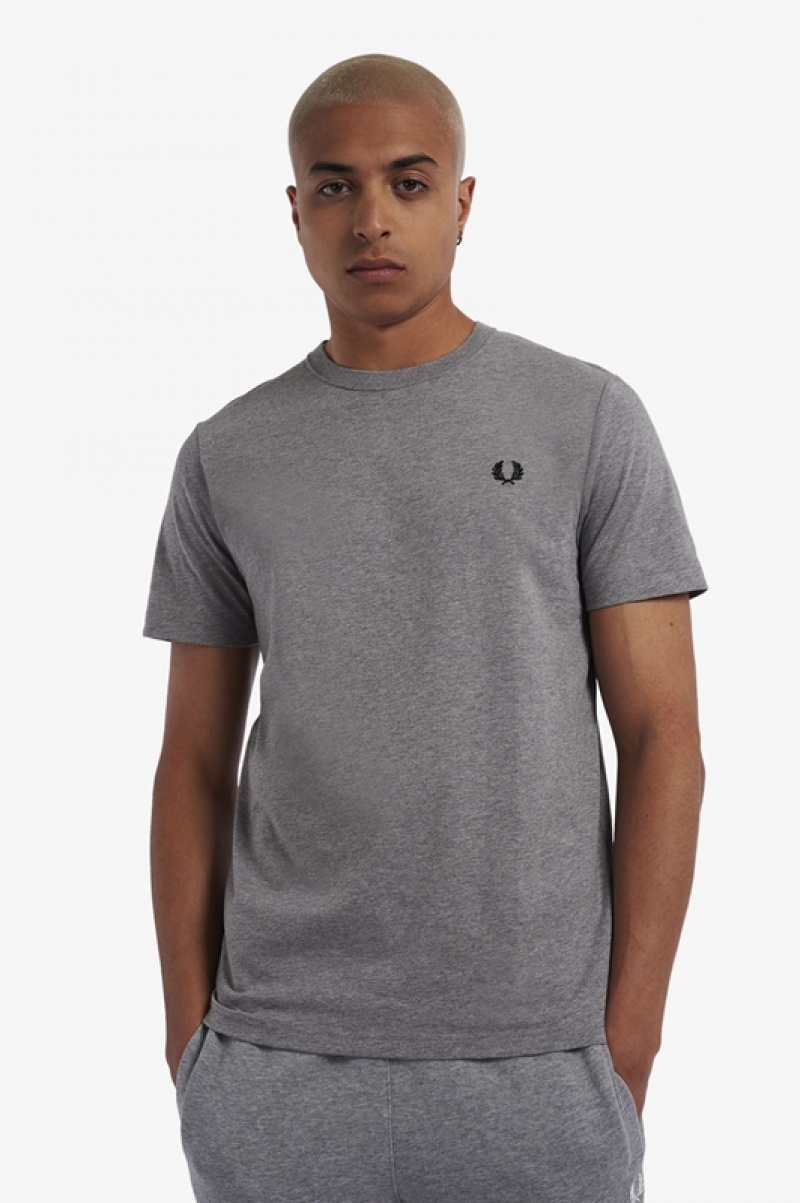 Fred Perry Crew Neck Men\'s T Shirts Grey | MHQ-960732