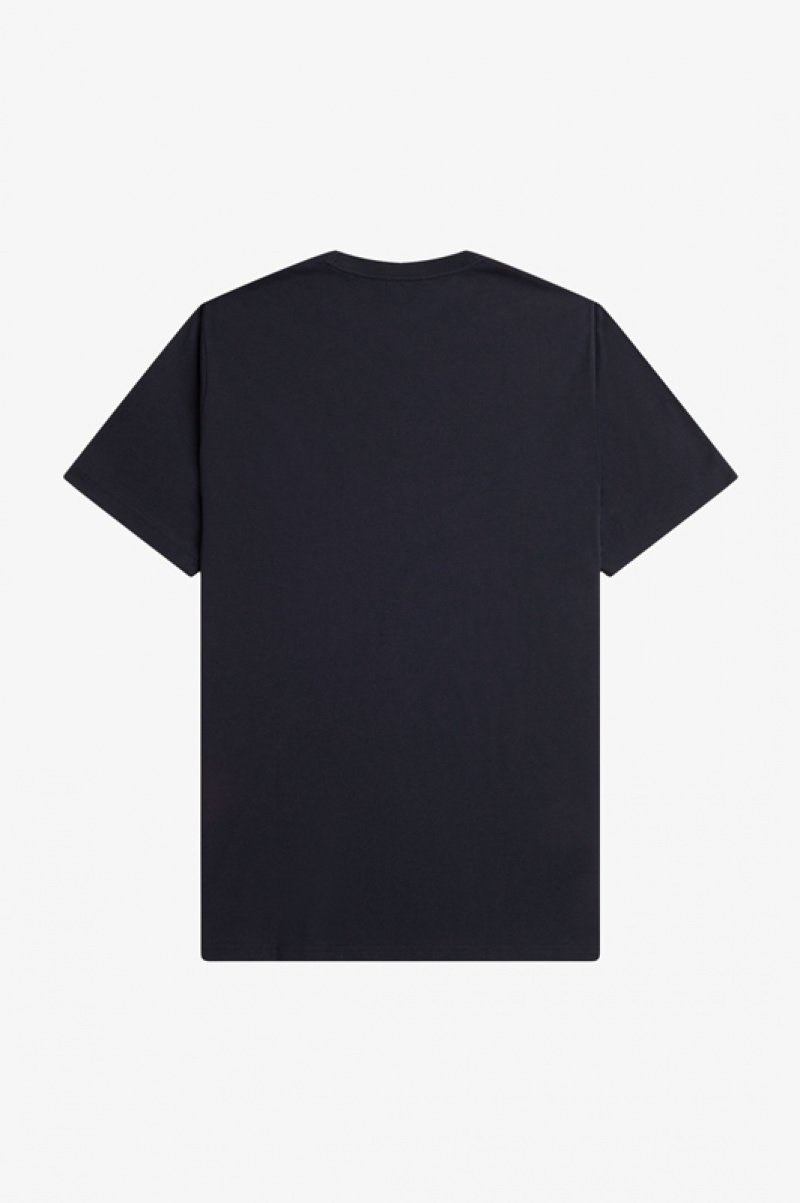 Fred Perry Crew Neck Men's T Shirts Navy | HQE-069834