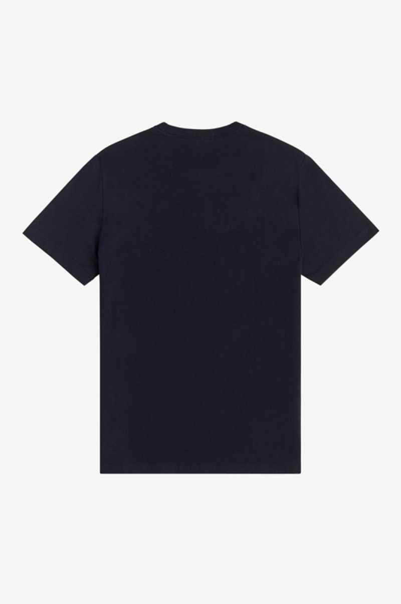 Fred Perry Crew Neck Men's T Shirts Navy | AGZ-541762