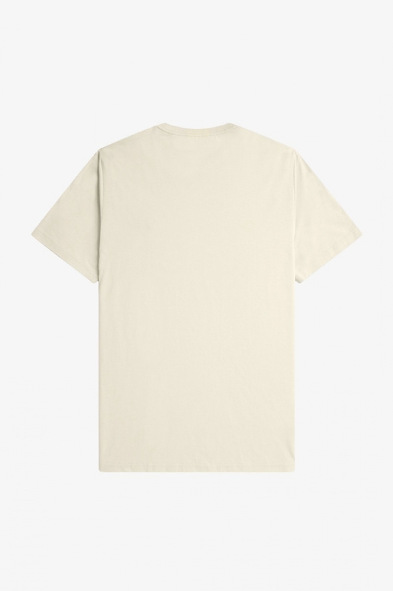 Fred Perry Crew Neck Men's T Shirts White | HNK-249756