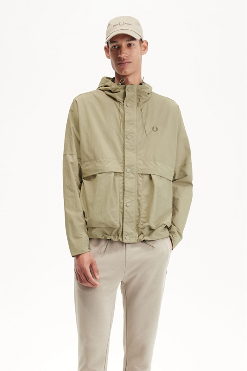 Fred Perry Cropped Parka Men's Jackets Grey | SER-264895