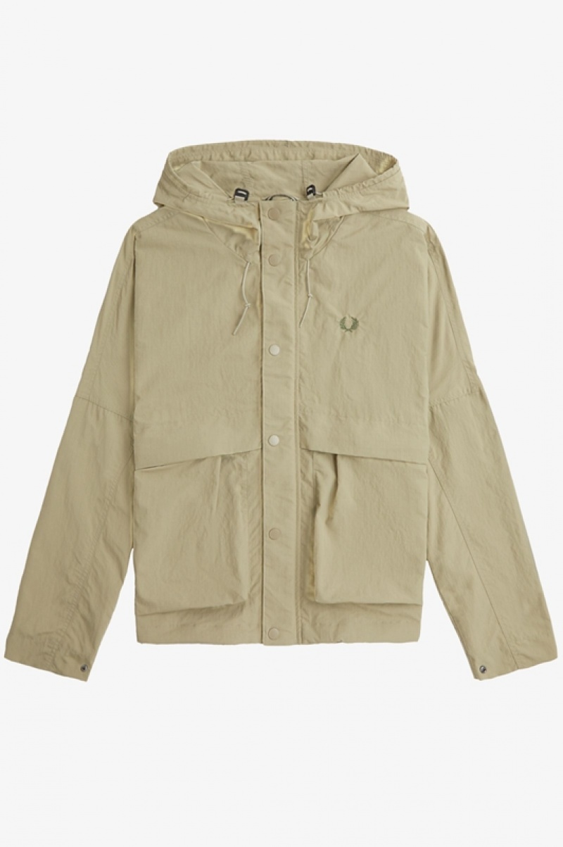 Fred Perry Cropped Parka Men's Jackets Grey | SER-264895