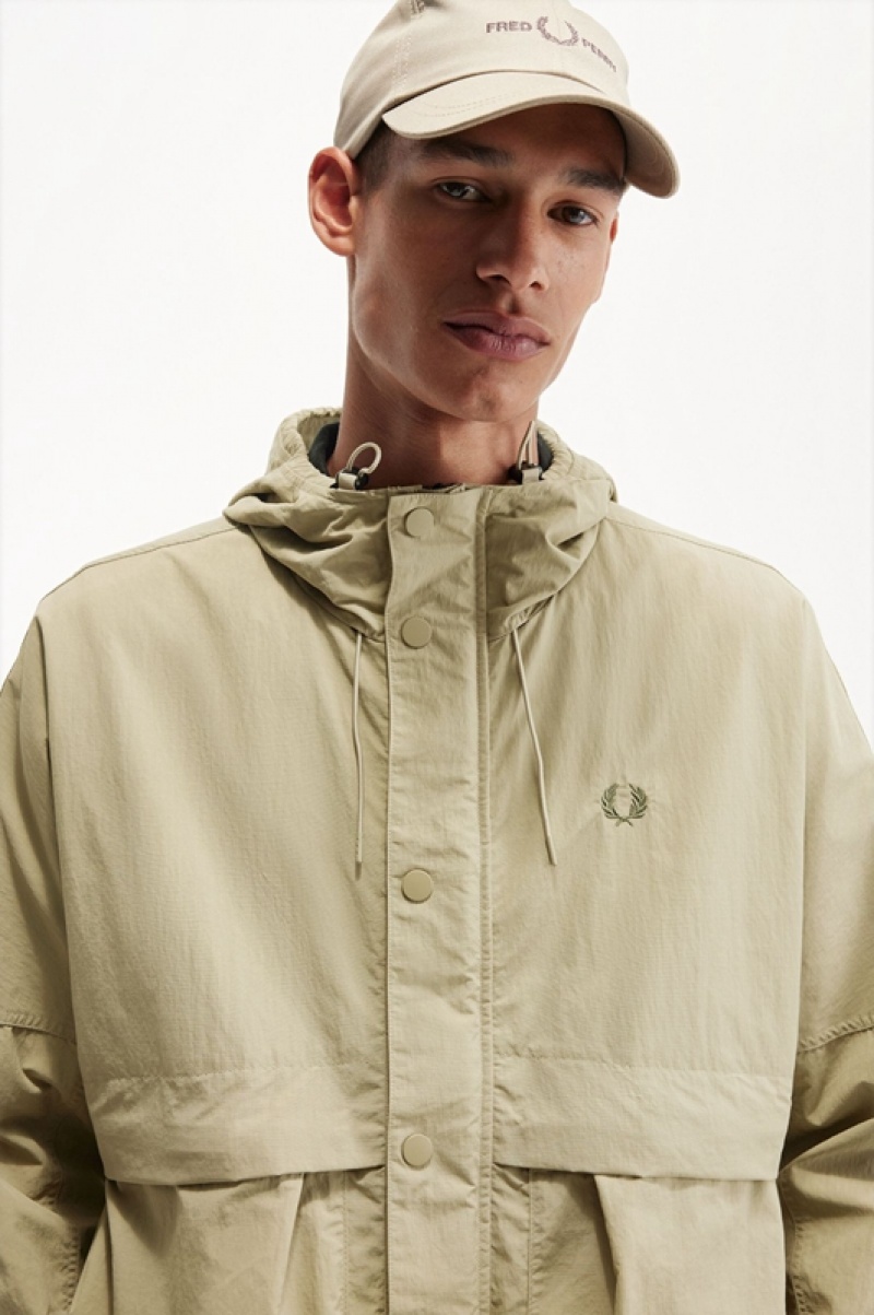 Fred Perry Cropped Parka Men's Jackets Grey | SER-264895