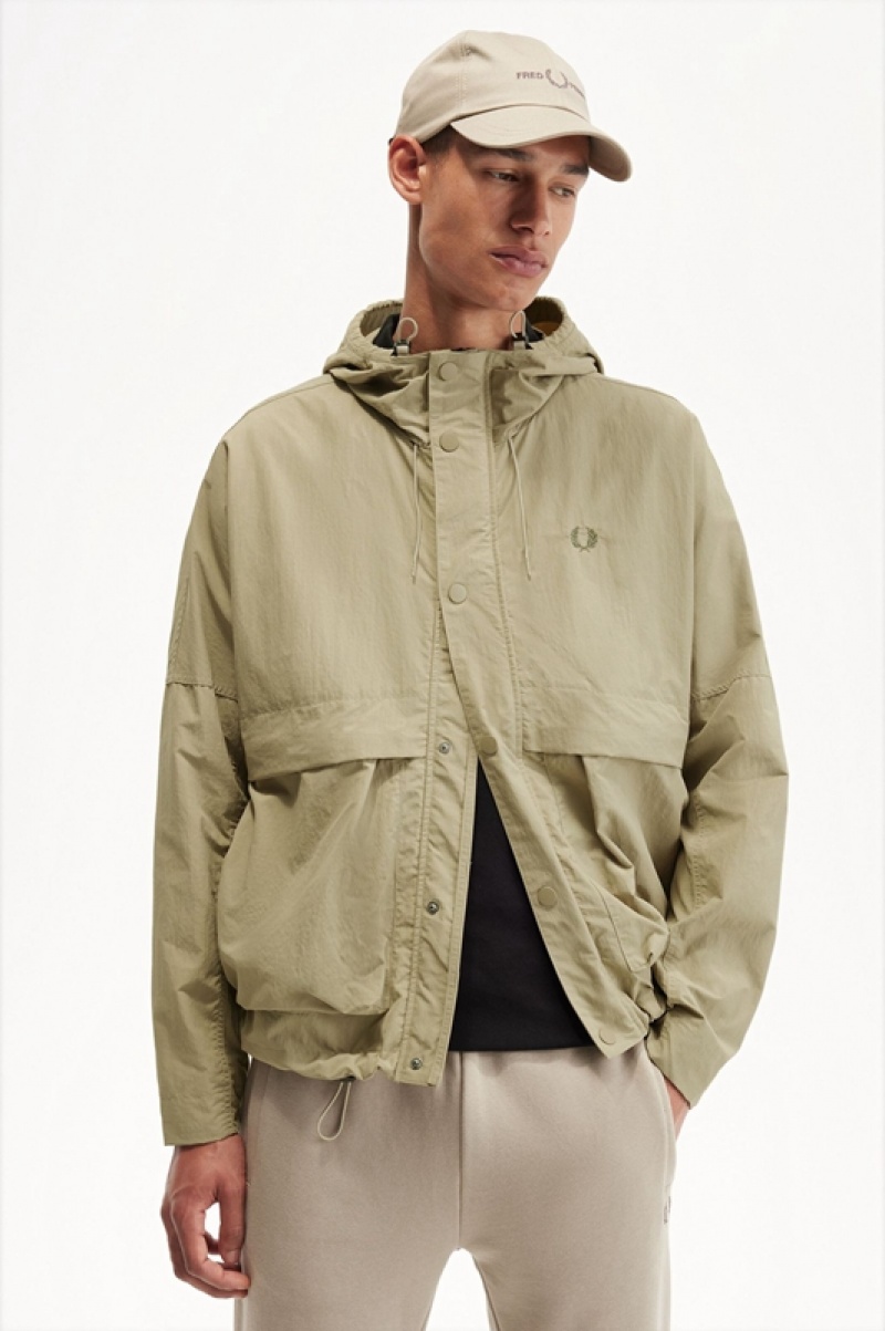 Fred Perry Cropped Parka Men's Jackets Grey | SER-264895