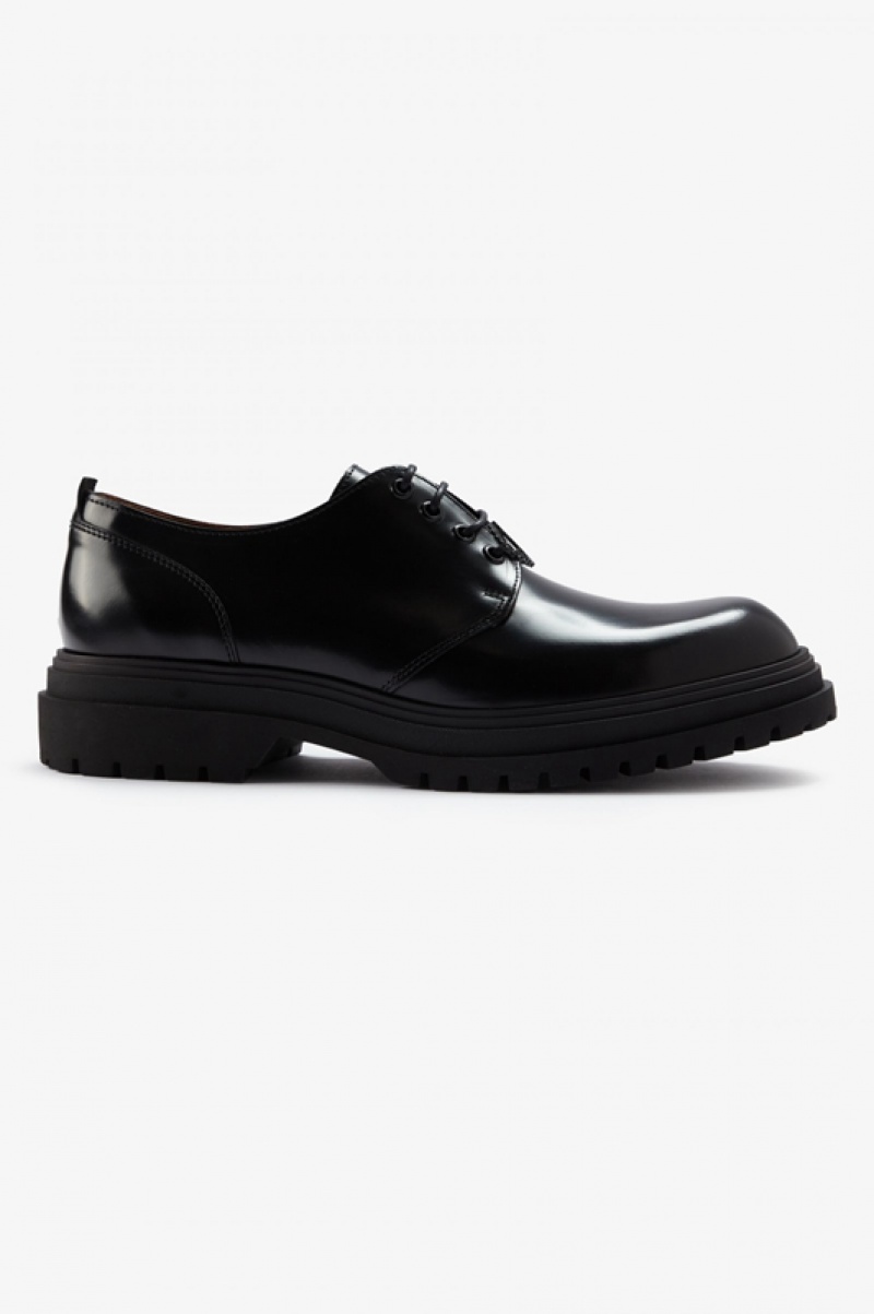 Fred Perry Derby Women\'s Loafers Black | BFV-538064