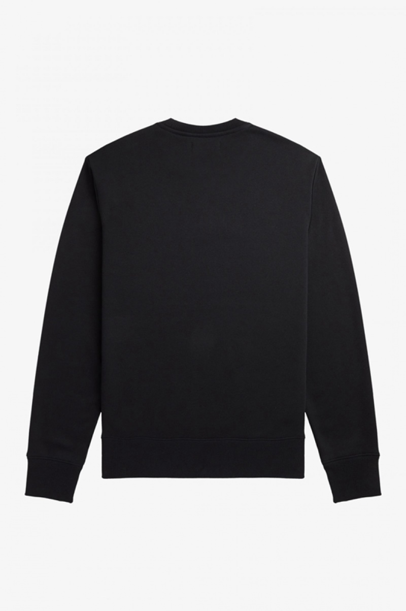 Fred Perry Embroidered Men's Sweatshirts Black | NYP-035184