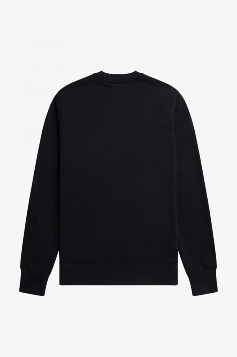 Fred Perry Embroidered Men's Sweatshirts Navy | OEG-706529