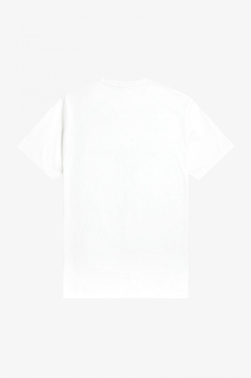 Fred Perry Embroidered Men's T Shirts White | DJI-954062