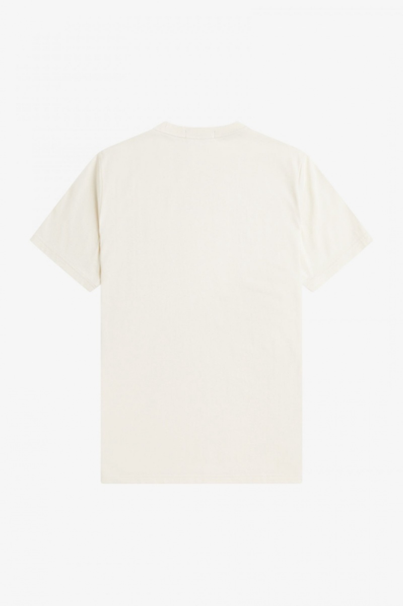 Fred Perry Embroidered Men's T Shirts White | GME-172438