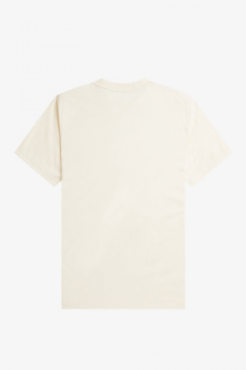 Fred Perry Embroidered Men's T Shirts White | CHM-134960