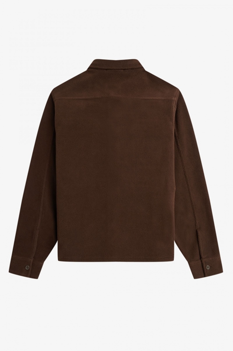 Fred Perry Fleece Men's Shirts Brown | GCT-507286