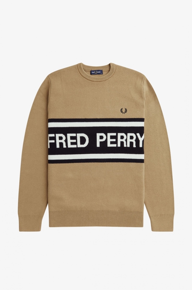 Fred Perry Fred Perry Graphic Men's Sweaters Grey | WYL-453972