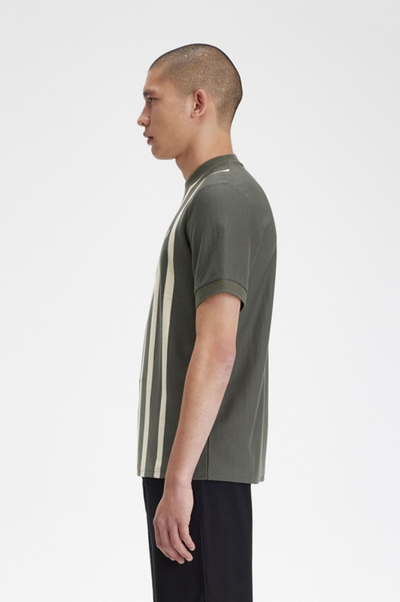 Fred Perry Gradient Stripe Men's T Shirts Green | STA-802593