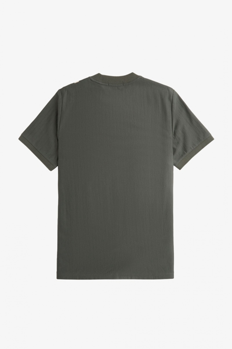 Fred Perry Gradient Stripe Men's T Shirts Green | STA-802593