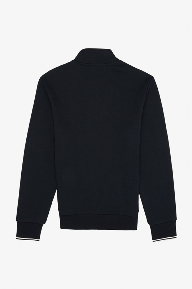 Fred Perry Half Zip Men's Sweatshirts Navy | YSB-126745